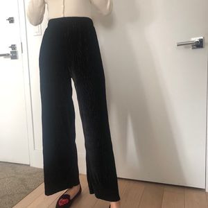 Velvet high waisted wide leg pants